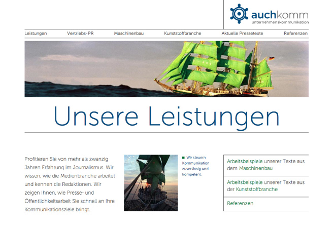 Internetseite von auchkomm