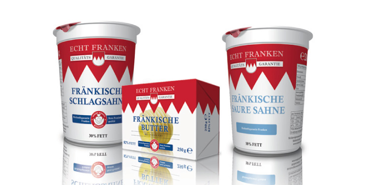 Verpackungen für Milchprodukte für Echt Franken
