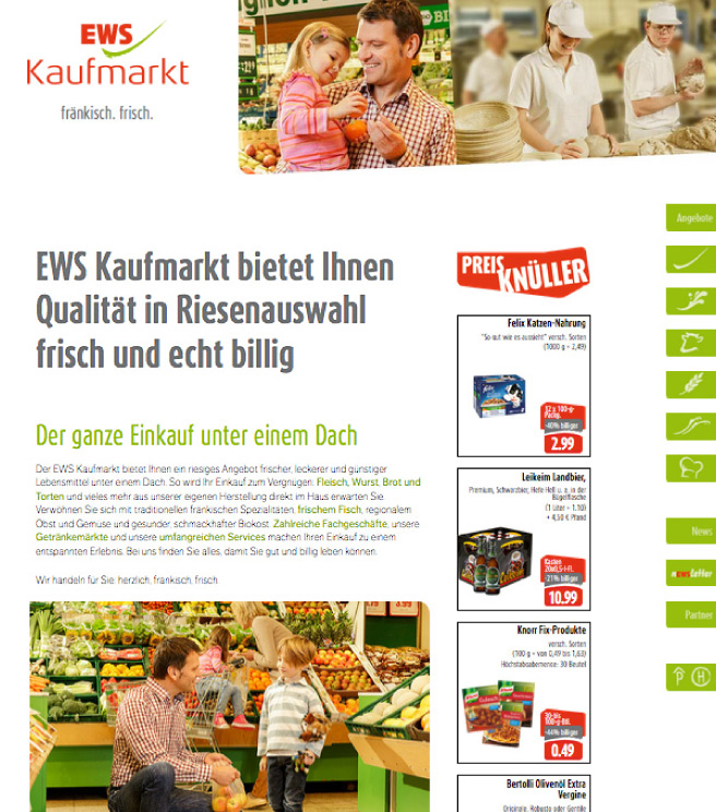 Homepage für ews Kaufmarkt