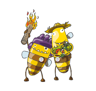 Illustration: fleißige Bienen, noris inklusion