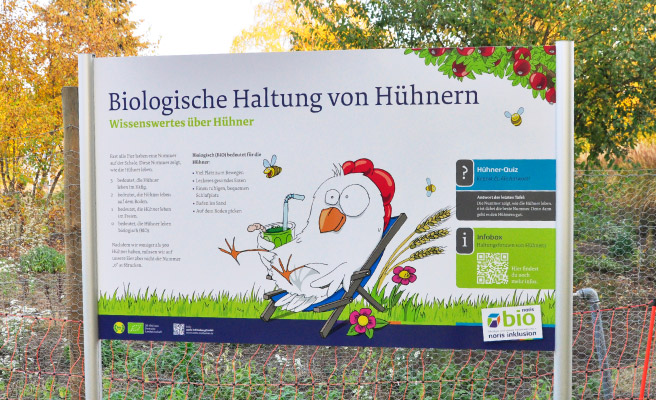 Schild: So geht Bio-Ei!