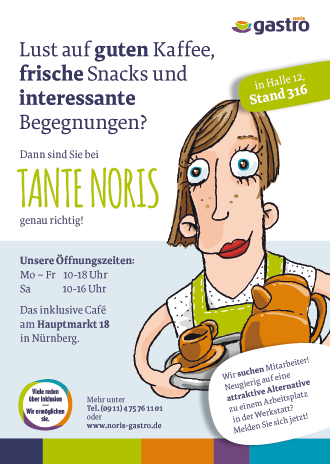 Anzeige für die Messebeilage: das neue Inklusive Café Tante Noris