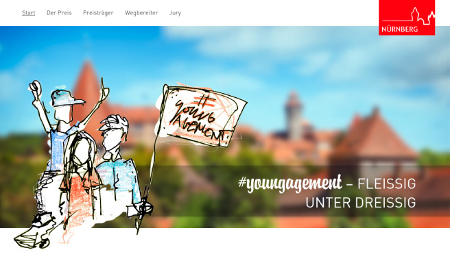 Webdesign für das Projekt Youngagement der Stadt Nürnberg