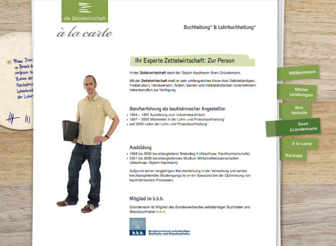 Homepage für die Zettelwirtschaft